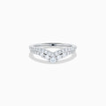 14K White Gold Diamond Double-Row Pavé Chevron Ring