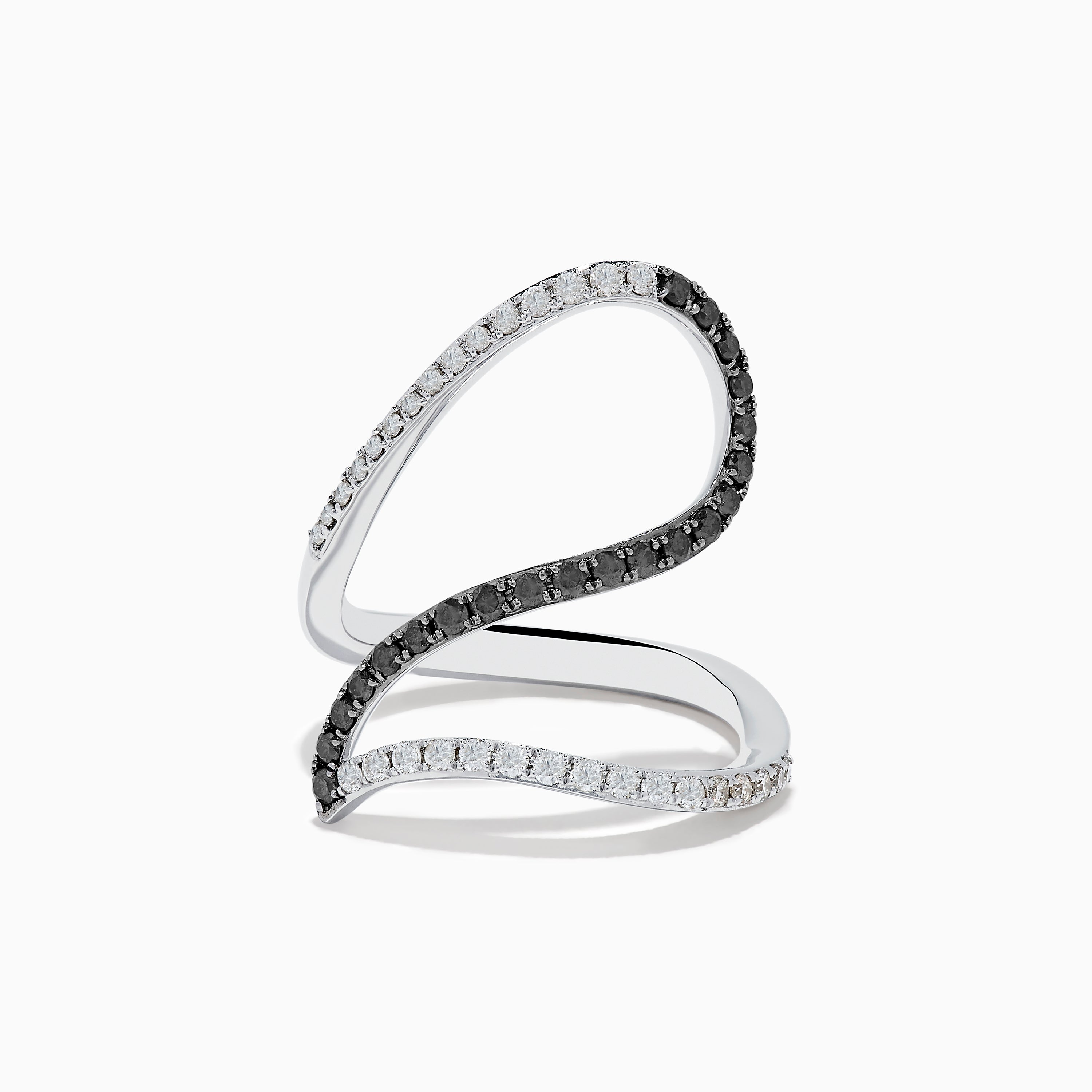 14K White Gold Black and White Diamond Fashion Ring – effyjewelry.com