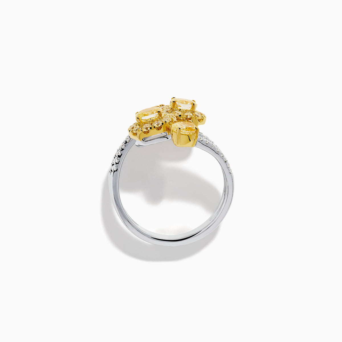 18K Two-Tone Gold Yellow and White Diamond Halo Wrap Ring