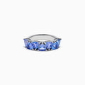 Sterling Silver Tanzanite Five-Stone Trillion Ring