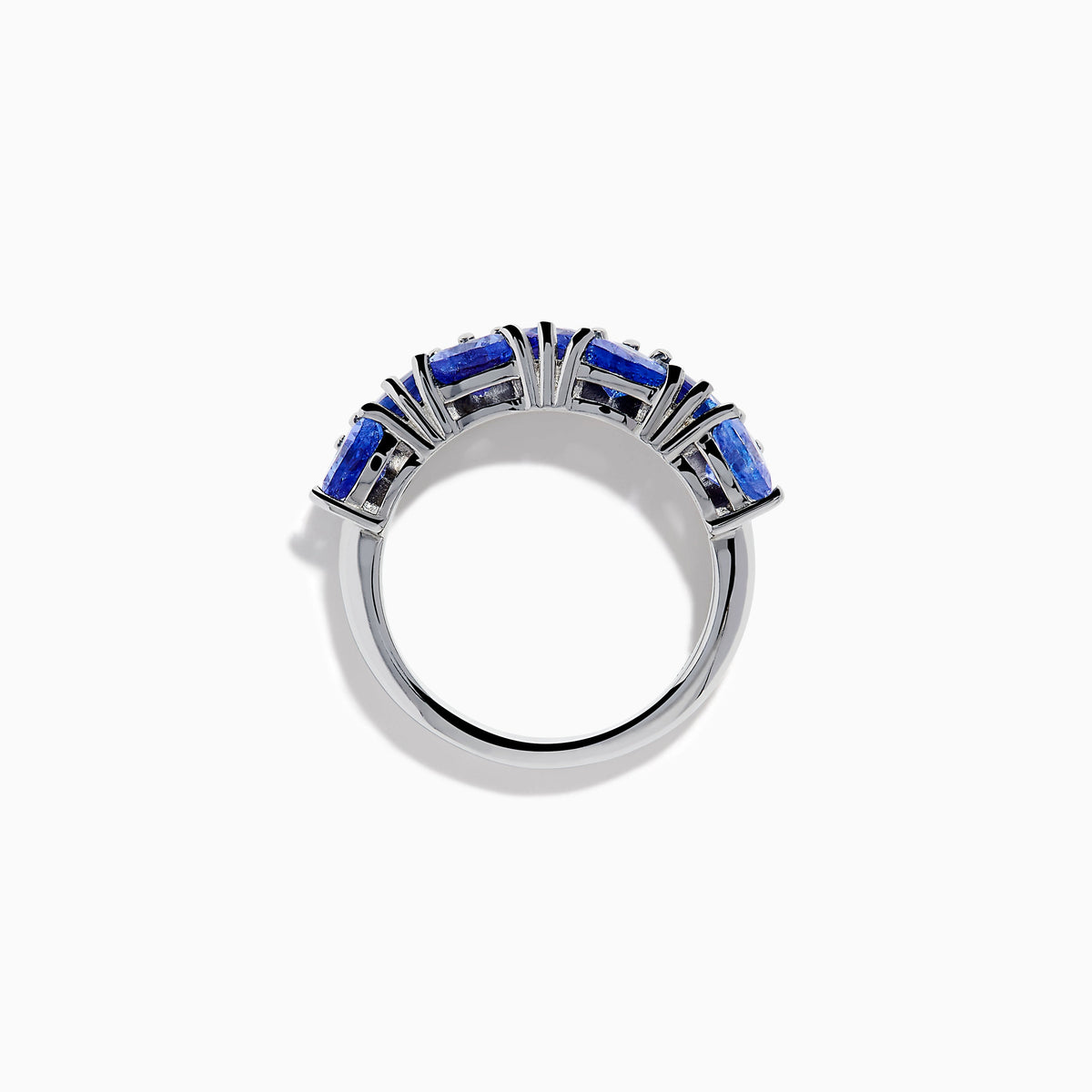 Sterling Silver Trillion-Cut Tanzanite Seven-Stone Ring