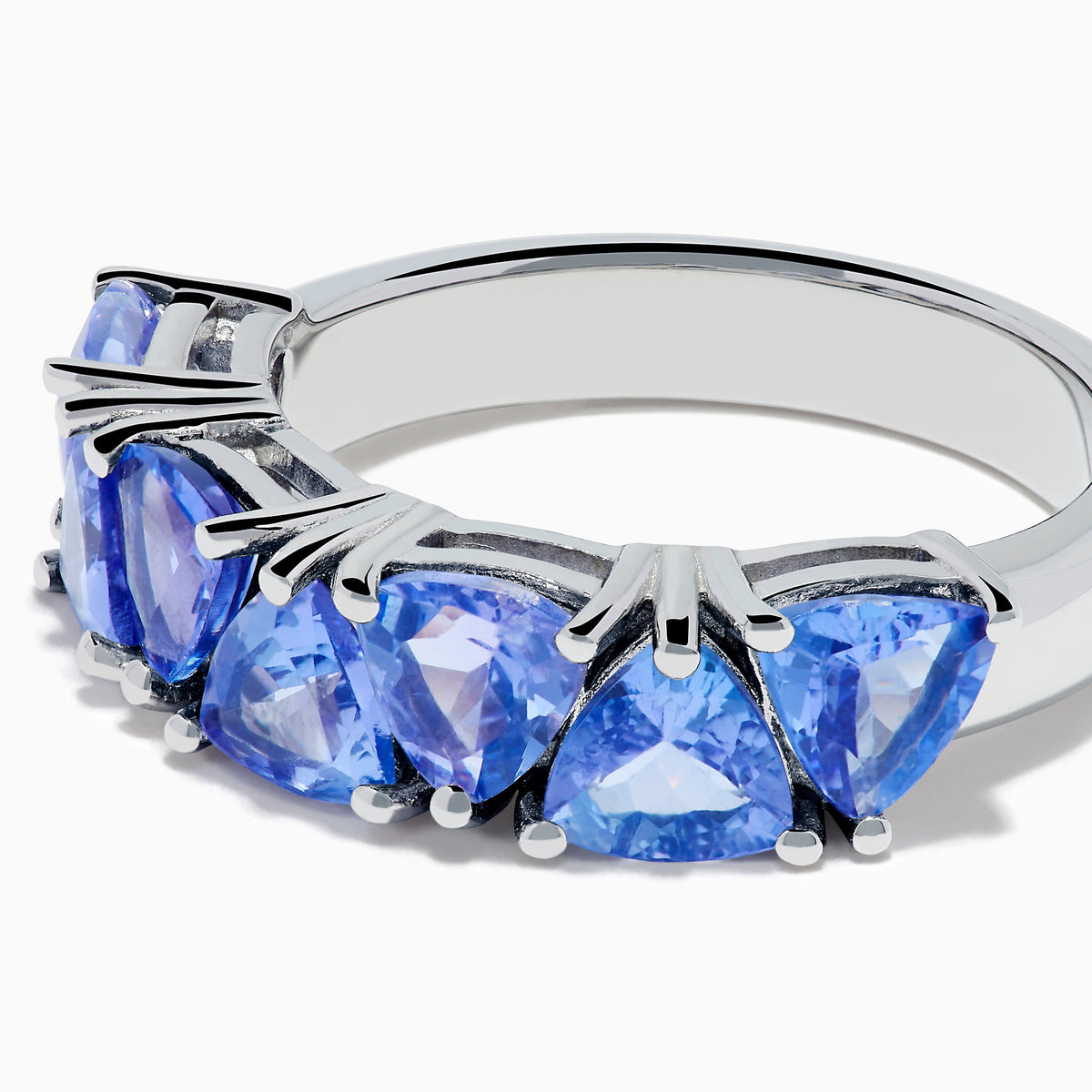 Sterling Silver Trillion-Cut Tanzanite Seven-Stone Ring
