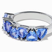 Sterling Silver Trillion-Cut Tanzanite Seven-Stone Ring