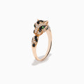 The Signature 14K Rose Gold Diamond and Garnet Panther Ring, 0.56 TCW, showcases a panther’s head and paw with sparkling diamonds, black stones, and vivid garnet eyes for a bold, luxurious look.