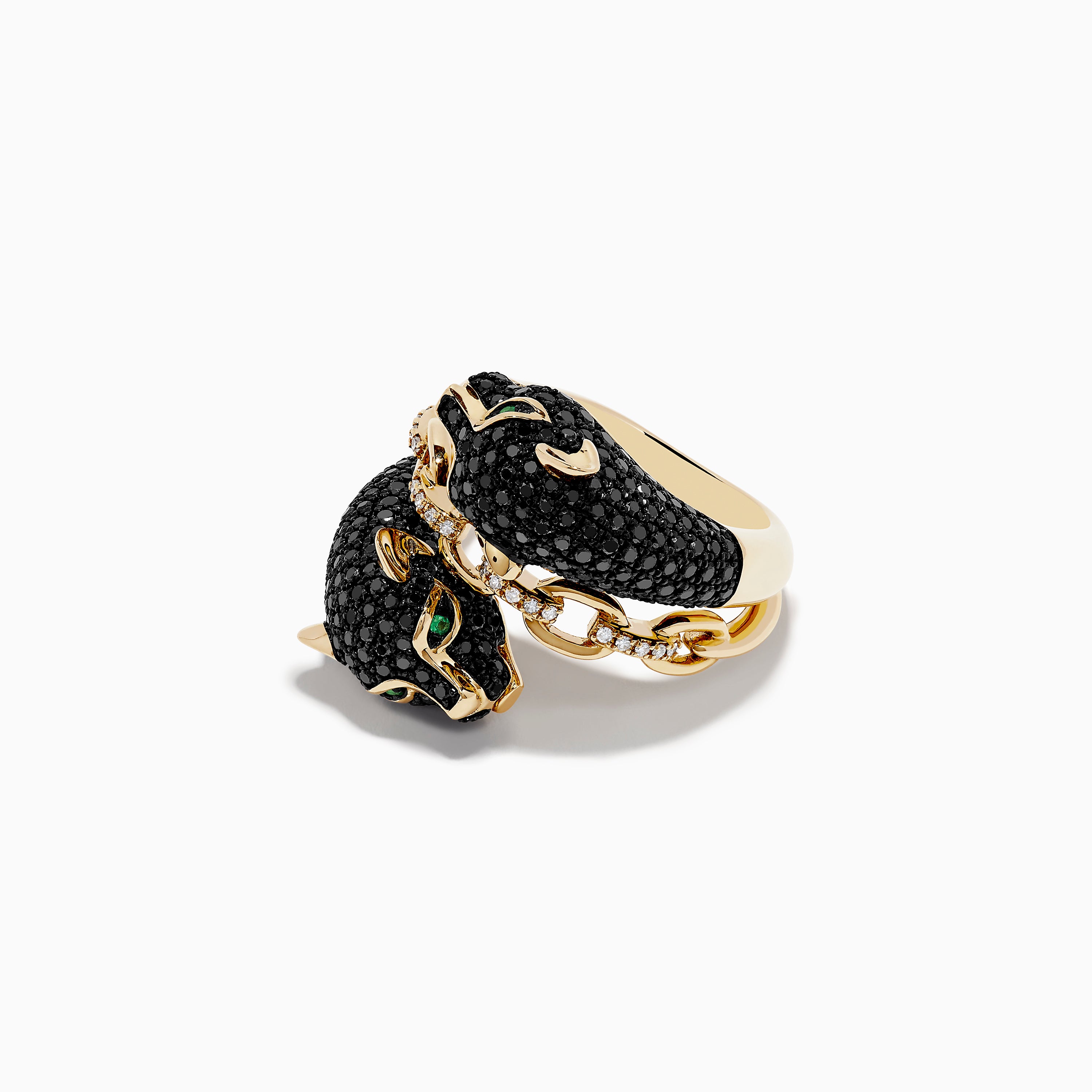 Effy Signature 14K Gold Emerald, Black & White Diamond Panther Ring