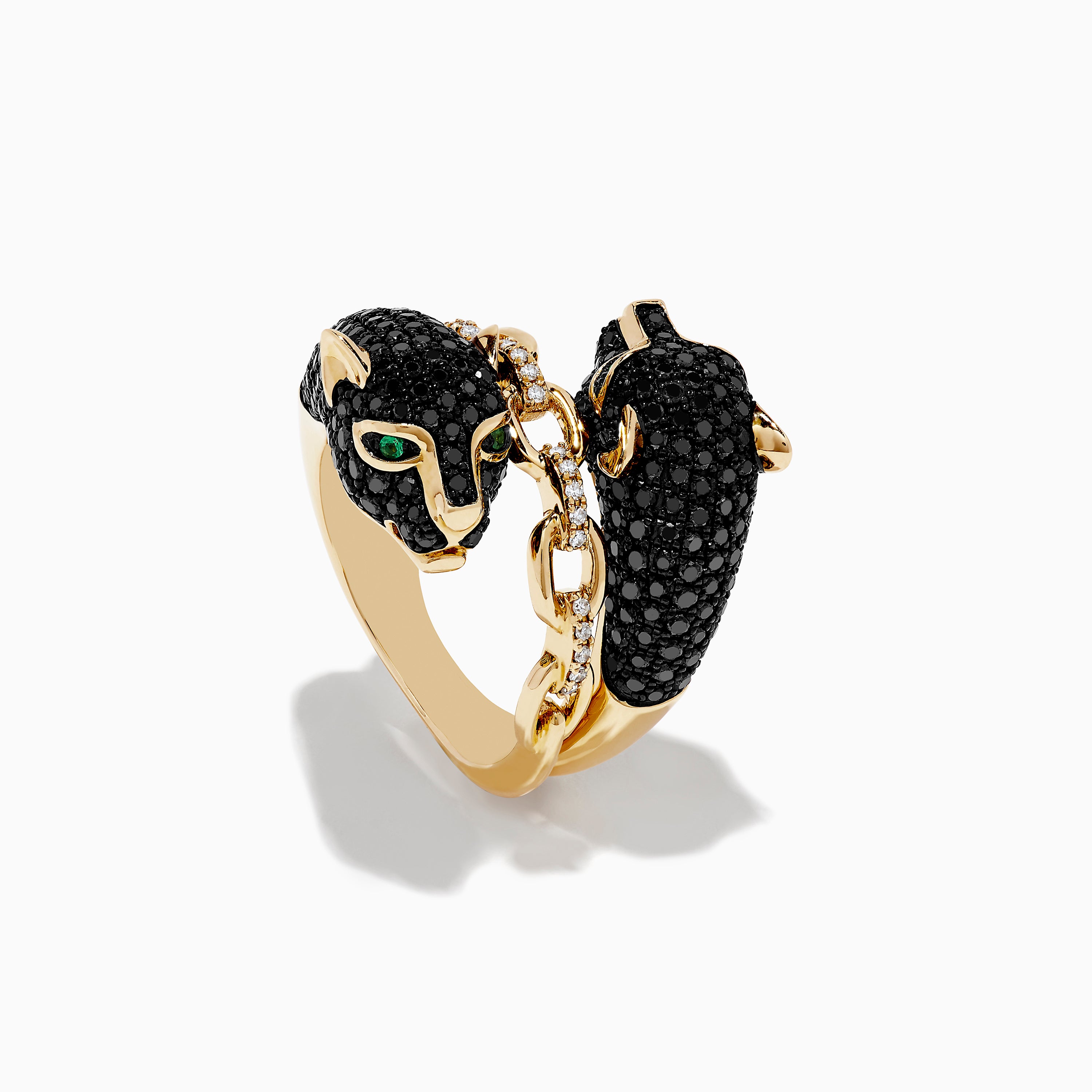 Effy Signature 14K Gold Emerald, Black & White Diamond Panther Ring