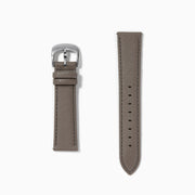 Gray – 20mm Saffiano Print Calf Leather Watch Strap
