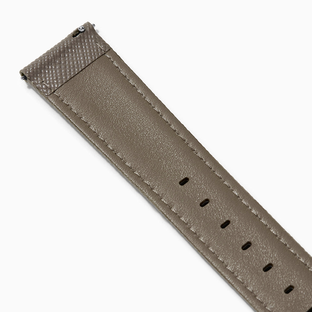 Gray – 20mm Saffiano Print Calf Leather Watch Strap