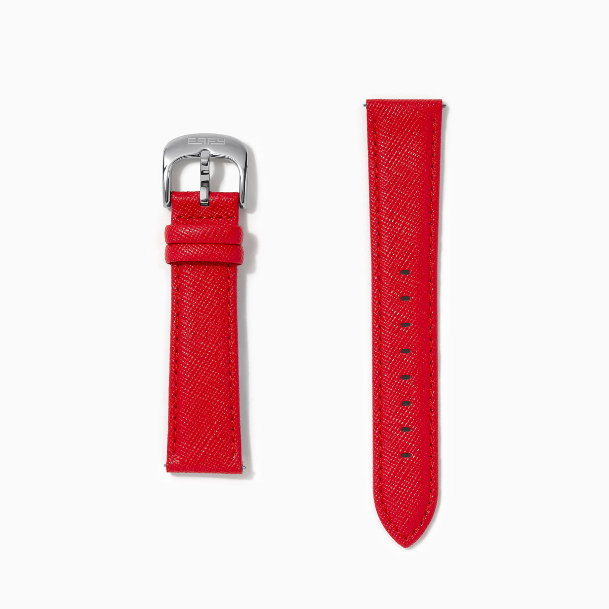 Red – 20mm Saffiano Print Calf Leather Watch Strap