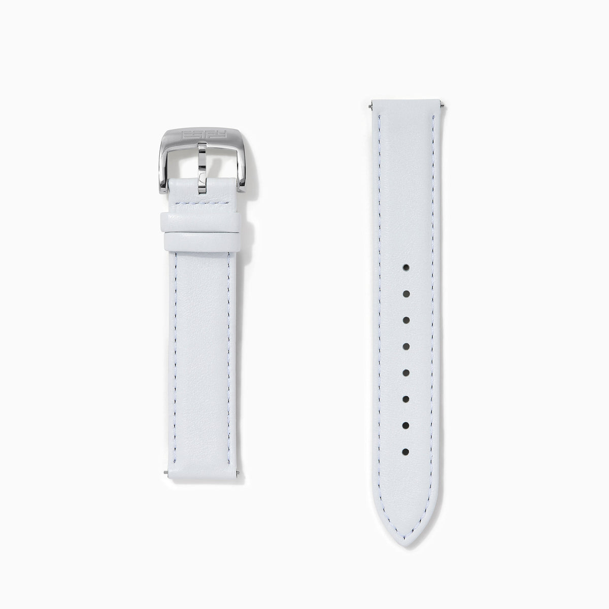White – 18mm Smooth Calf Leather Watch Strap