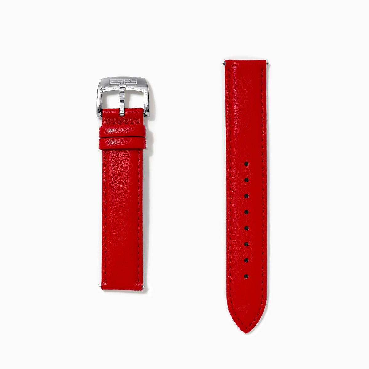 Red – 18mm Smooth Calf Leather Watch Strap