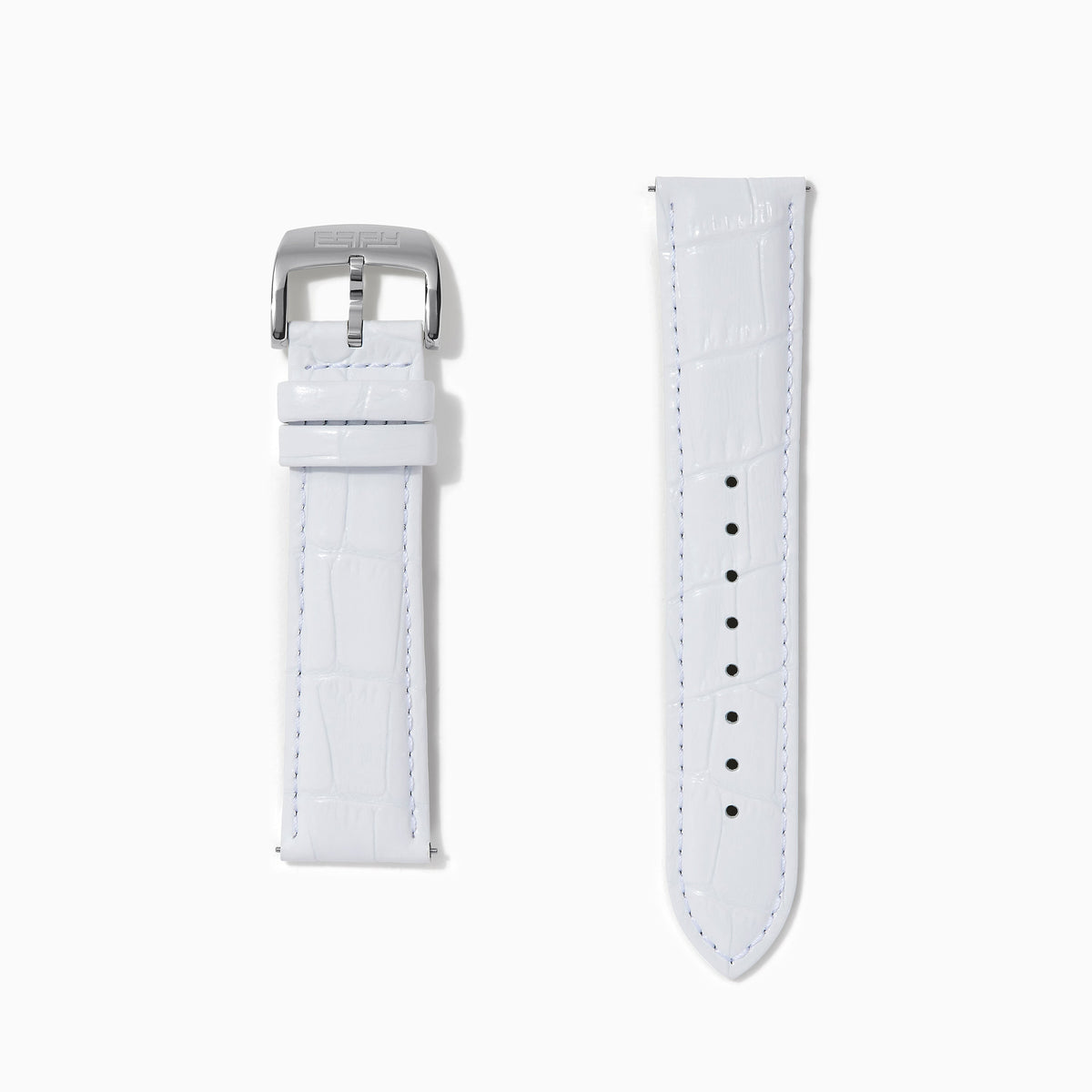 White – 22mm Exotic Print Calf Leather Watch Strap