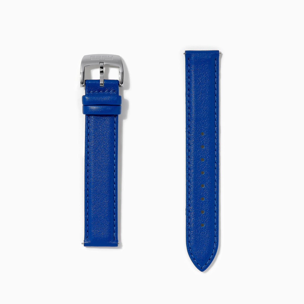 Blue – Extra-Long 18mm Smooth Calf Leather Watch Strap