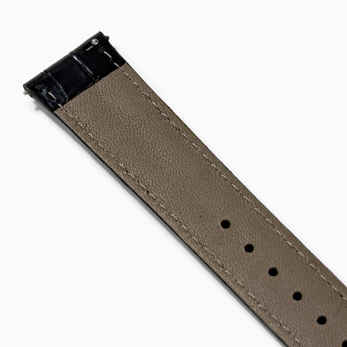 Black – Extra-Long 20mm Exotic Print Calf Leather Watch Strap