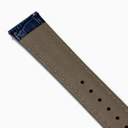 Navy – Extra-Long 20mm Exotic Print Calf Leather Watch Strap
