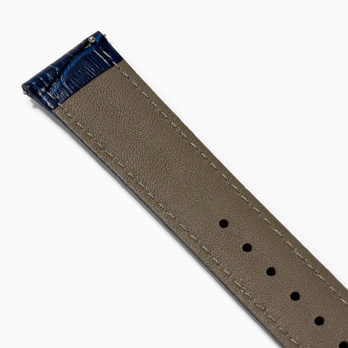 Navy – Extra-Long 20mm Exotic Print Calf Leather Watch Strap