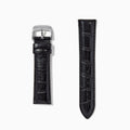 Black – Extra-Long 22mm Exotic Print Calf Leather Watch Strap