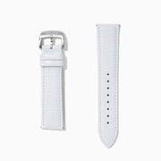 White – Extra-Long 22mm Exotic Print Calf Leather Watch Strap