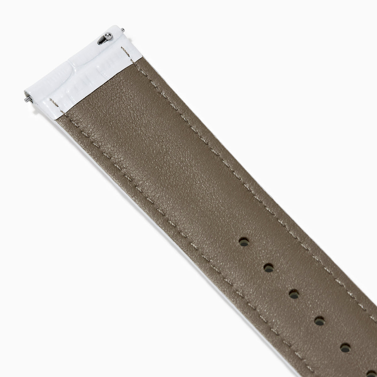White – Extra-Long 22mm Exotic Print Calf Leather Watch Strap
