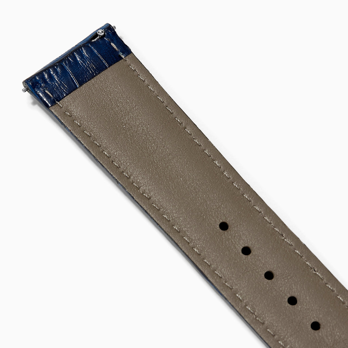 Navy – Extra-Long 22mm Exotic Print Calf Leather Watch Strap