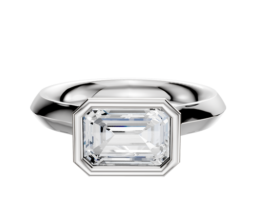 Platinum Bezel Full Bezel East/West Cathedral Knife Edge 3.0mm Engagement Ring