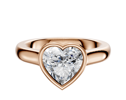 18K Rose Gold Bezel Full Bezel East/West Cathedral Dome 3.0mm Engagement Ring