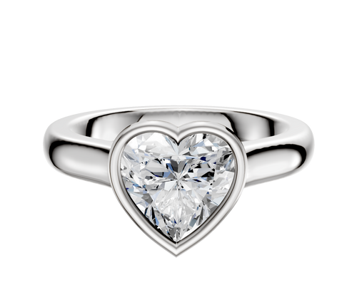 14K White Gold Bezel Full Bezel East/West Cathedral Dome 3.0mm Engagement Ring