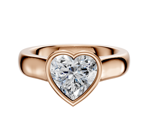 18K Rose Gold Bezel Full Bezel East/West Cathedral Dome 4.0mm Engagement Ring