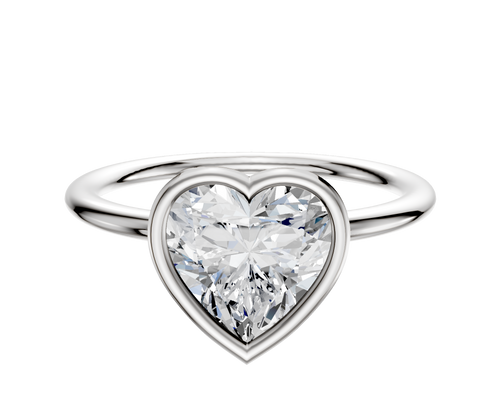 Platinum Bezel Full Bezel East/West Classic Dome 1.5mm Engagement Ring