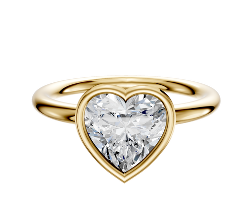 18K Yellow Gold Bezel Full Bezel East/West Classic Dome 2.0mm Engagement Ring