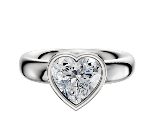 Platinum Bezel Full Bezel East/West Classic Dome 4.0mm Engagement Ring