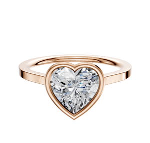 14K Rose Gold Bezel Full Bezel East/West Cathedral Flat 1.5mm Engagement Ring