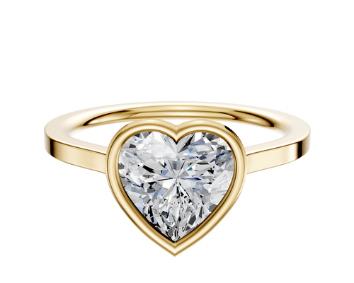 18K Yellow Gold Bezel Full Bezel East/West Cathedral Flat 1.5mm Engagement Ring