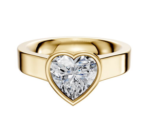 18K Yellow Gold Bezel Full Bezel East/West Cathedral Flat 4.0mm Engagement Ring