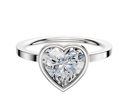 Platinum Bezel Full Bezel East/West Classic Flat 1.5mm Engagement Ring
