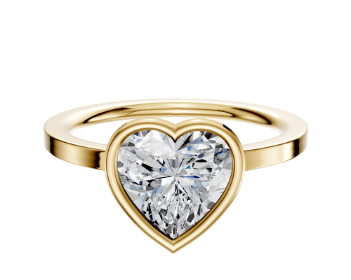 18K Yellow Gold Bezel Full Bezel East/West Classic Flat 1.5mm Engagement Ring