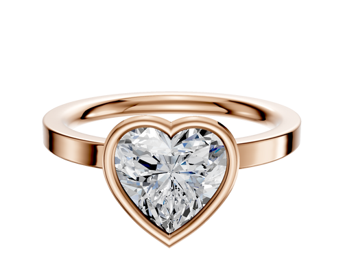 18K Rose Gold Bezel Full Bezel East/West Classic Flat 2.0mm Engagement Ring