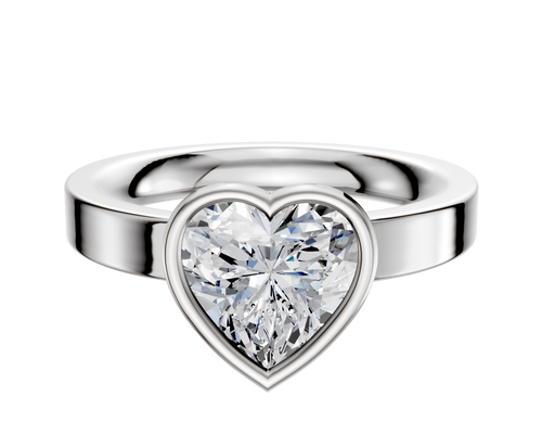 Platinum Bezel Full Bezel East/West Classic Flat 3.0mm Engagement Ring