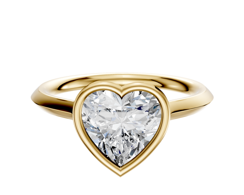 14K Yellow Gold Bezel Full Bezel East/West Cathedral Knife Edge 2.0mm Engagement Ring