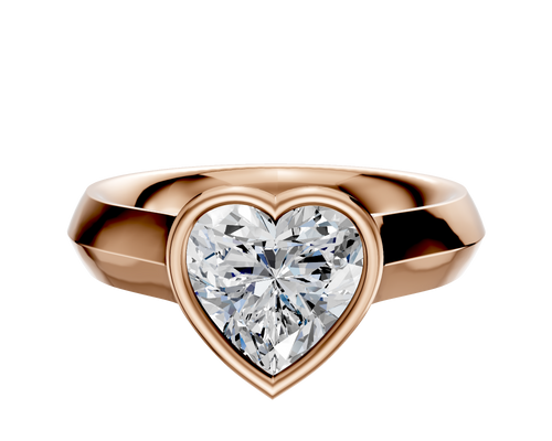 18K Rose Gold Bezel Full Bezel East/West Cathedral Knife Edge 4.0mm Engagement Ring