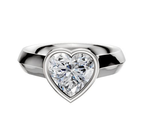 14K White Gold Bezel Full Bezel East/West Cathedral Knife Edge 4.0mm Engagement Ring
