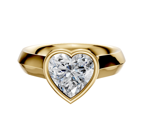 18K Yellow Gold Bezel Full Bezel East/West Cathedral Knife Edge 4.0mm Engagement Ring