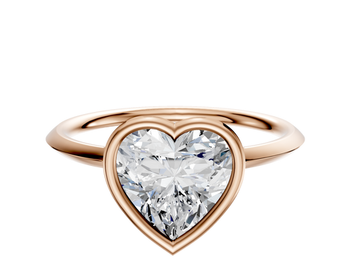 18K Rose Gold Bezel Full Bezel East/West Classic Knife Edge 1.5mm Engagement Ring