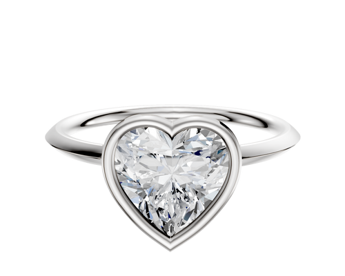 18K White Gold Bezel Full Bezel East/West Classic Knife Edge 1.5mm Engagement Ring