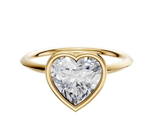 18K Yellow Gold Bezel Full Bezel East/West Classic Knife Edge 1.5mm Engagement Ring