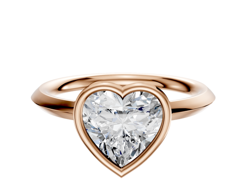 18K Rose Gold Bezel Full Bezel East/West Classic Knife Edge 2.0mm Engagement Ring