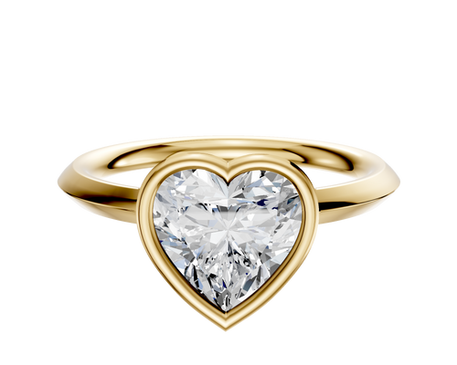14K Yellow Gold Bezel Full Bezel East/West Classic Knife Edge 2.0mm Engagement Ring