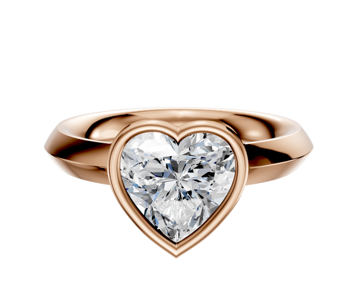 18K Rose Gold Bezel Full Bezel East/West Classic Knife Edge 3.0mm Engagement Ring