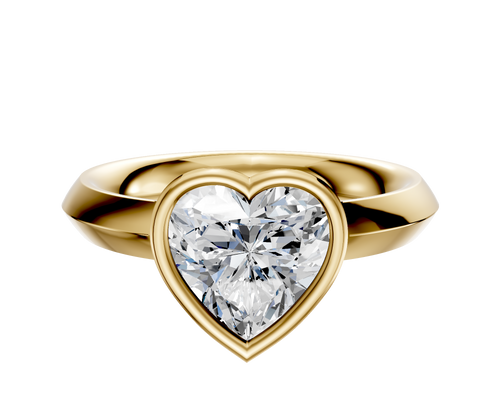 18K Yellow Gold Bezel Full Bezel East/West Classic Knife Edge 3.0mm Engagement Ring