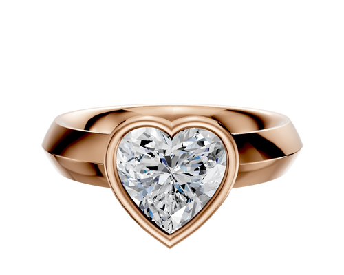 18K Rose Gold Bezel Full Bezel East/West Classic Knife Edge 4.0mm Engagement Ring